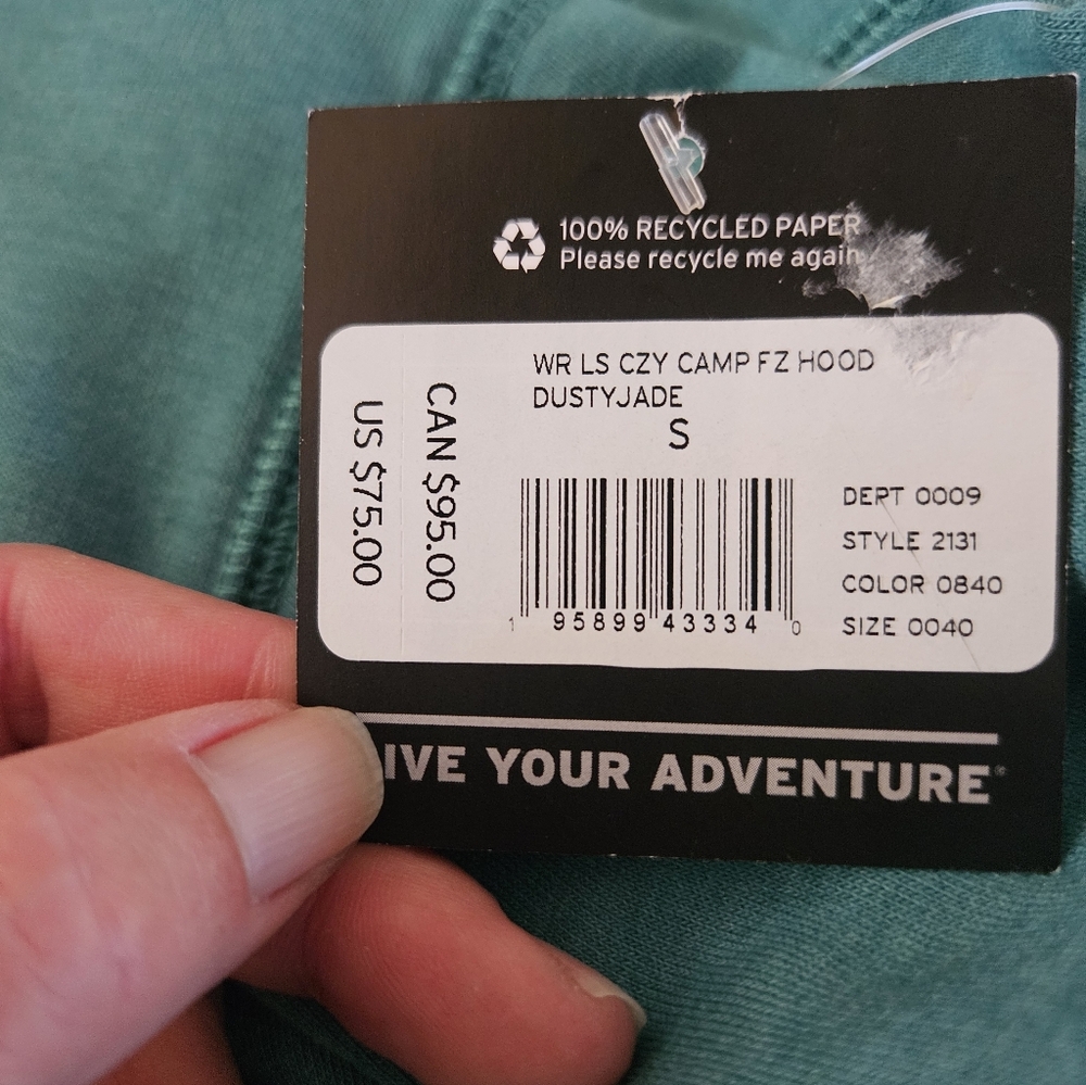 NWT.Eddie Bauer Teal Zip-Up Hoodie..Size Small - Picture 7 of 7